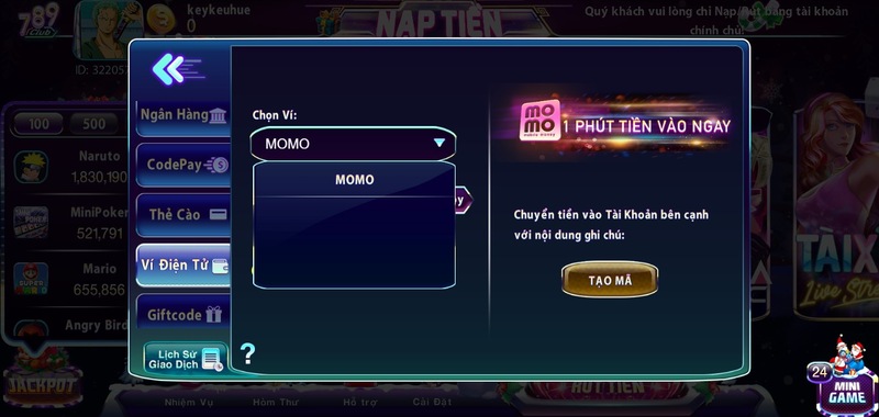 Nạp nhanh 789 Club