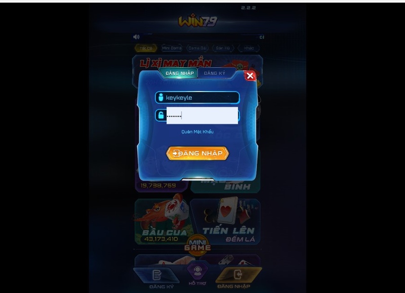 Win79 thao tác đăng nhập