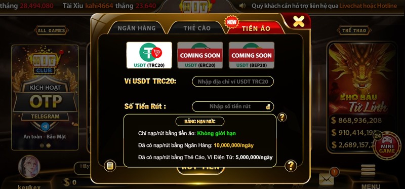 Rút tiền Hit Club