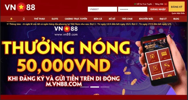 Đăng ký tài khoản nhận ngay Giftcode VN88 giá trị hôm nay