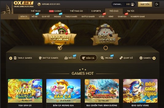 Bắn cá oxbet có điểm gì nổi bật thu hút người chơi?