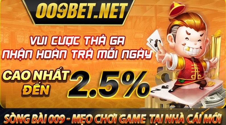 Giao diện 009 Casino thân thiện và hiện đại