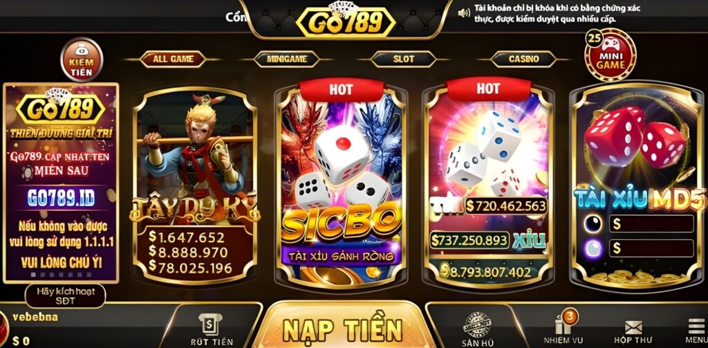 Go789 với kho game đa dạng, hấp dẫn