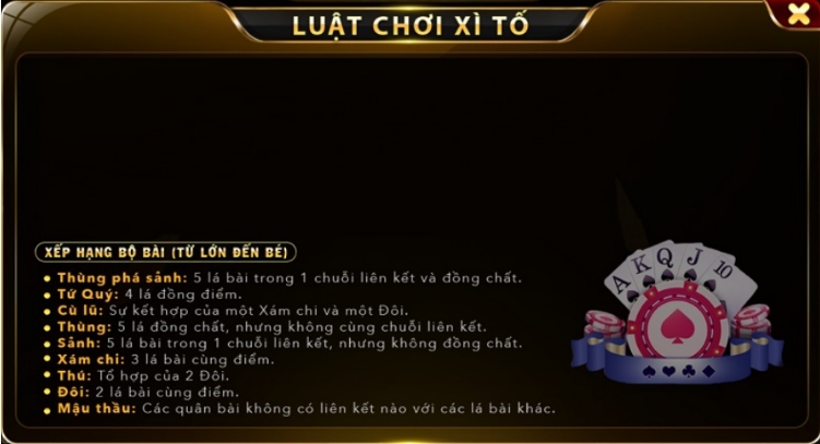 Tổ hợp các thế bài đặc biệt tại bộ môn game bài Xì Tố Go88