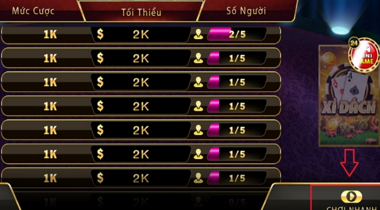 Tính năng chơi nhanh tiện lợi, tiết kiệm thời gian