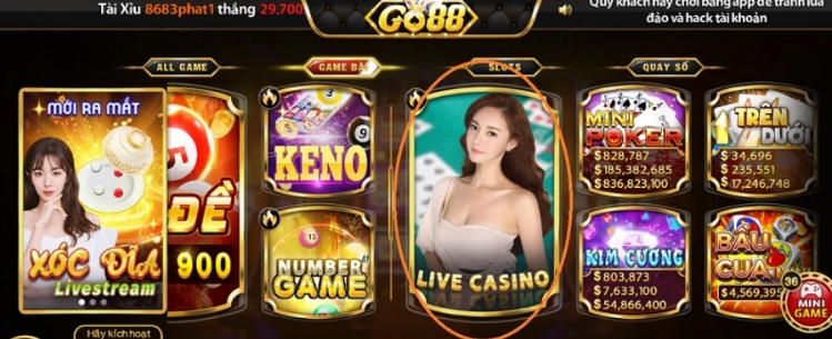 Thông tin sơ lược về thể loại Live Casino Go88