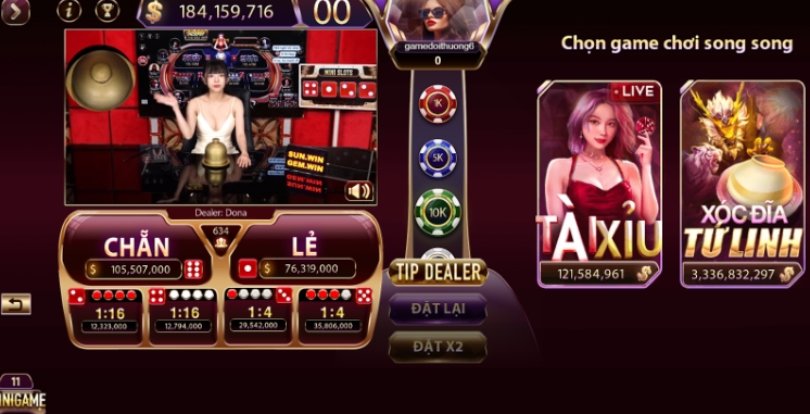 Chơi Xóc Đĩa Gemwin tại cổng game đổi thưởng được chia nhiều phòng