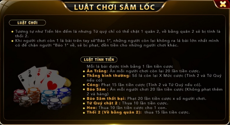 Luật chơi game bài Sâm tại cổng game bài ăn tiền Go88 ra sao?