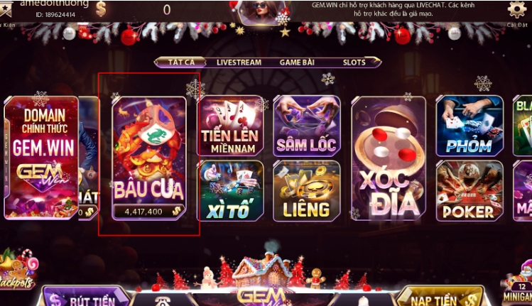 Chơi game Bầu Cua Gemwin tại cổng game nhiều người chơi nhất hiện nay 
